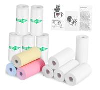 SAFIGLE 13 Rolls Mini Thermal Printer Paper Colorful Sticky Photo Printing for Portable Pocket Printers Compatible with Various Thermal Devices