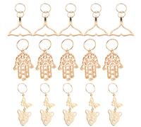 SAFIGLE 15pcs African Dreadlock Hair Jewels and Braid Hair Rings Set Dolphin Tail Butterfly Leopard Pendants Decorative Accessories for Women and Girls Braiding