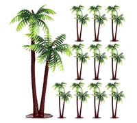 SAFIGLE 15pcs Miniature Coconut Palm Trees, 5. 51 Inch Plastic Artificial Trees, Multi-color, Tropical Landscape Decoration for Cake, Model Scenes, And Diy Projects