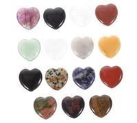 SAFIGLE 15Pcs Natural Heart Shaped Crystal Stones Mixed Style Healing Crystals for Home Decoration Gemstone Ornaments for Table Desk and Shelf Decor