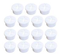 SAFIGLE 15pcs White Soft Silicone Rubber Cable Grommets with Cross Slot, Wire Hole Covers for Desk and Furniture Cable Management, Dustproof Wire Organizer Plugs