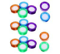 SAFIGLE 16 Pcs Finger Moistener Set with Portable Case, Money Counting Sponge Pads for Bank Finance Office Use, Assorted Green Violet Azure Amber Colors for Cash Handling and Document