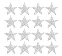 SAFIGLE 16pcs Silver Rhinestone Star Iron on Patches for Clothing and Travel Cases, Sparkling Decorative Applique with Silicone Backing for Quick DIY Festival Embellishments