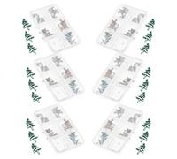 SAFIGLE 18pcs Christmas Nail Art Decorations Tree Charms Resin Winter Holiday Embellishments Box