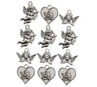 SAFIGLE 18pcs Silver Alloy Angel Shaped Jewelry Charms DIY Pendant Set for Crafting Necklace Making Decorative Pendants for Handmade Accessories in Arts and Crafts