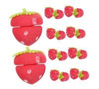 SAFIGLE 18pcs Strawberry Shape Sponge Hair Rollers Heatless Curlers for Overnight Use Easy DIY Hair Styling Tools for Women