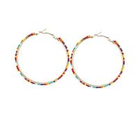SAFIGLE 1Pair Bohemian Ethnic Style Earrings for Women Bead Round Ear Accessories Stylish and Durable Jewelry for Parties Birthdays and Everyday Wear