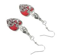 SAFIGLE 1Pair Gothic Heart Earrings for Halloween Elegant Dangle Design Unique Aesthetic Accessories for Any Occasion Bat Pattern Jewelry