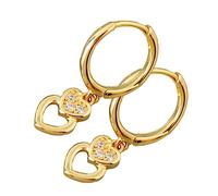 SAFIGLE 1Pair Shiny Heart Shaped Dangle Earrings for Women Fashionable Inlay for Festivals and Daily Wear Durable and Comfortable Accessory
