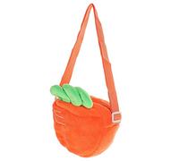 SAFIGLE 1Pc Carrot Plush Shoulder Bag Lightweight Cartoon Design Easy to Clean Detachable Strap All Match Outdoor Tote for Vegetable Style Pouch