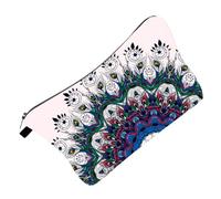 SAFIGLE 1Pc Delicate Mandala Printing Makeup Bag Portable Travel Toiletry Pouch with Zipper for Organizing Cosmetics and Accessories for Women The Go