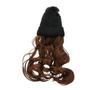 SAFIGLE 1Pc Knitted Wig Cap with Long Curly Hairpiece for Women Elegant One Piece Design Beanie Wig for Fashion Daily Wear and Parties Comfortable Breathable and Reusable