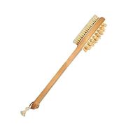 SAFIGLE 1Pc Long Handle Double Sided Natural Bristles Body Brush Bath Brush for Exfoliating Skin and Cleansing Shower Spa for Removing Dirt and Oil