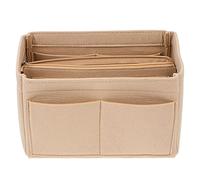 SAFIGLE 1PC Multi Functional Felt Cosmetic Bag Dust Storage Case for Makeup Stationery Beige Capacity Organizer for Travel Home Use