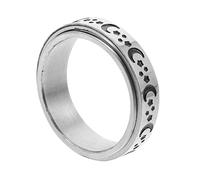 SAFIGLE 1Pc Rotatable Moon and Star Ring for Couples Unique Romantic for Anniversary Birthday Smooth Surface Design Comfortable Wear