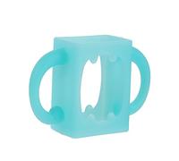 SAFIGLE 1pc Silicone Bottle Handle Wide Mouth Grip for Easy Feeding Ergonomic Design Safe Odorless Compatible Bottles Blue