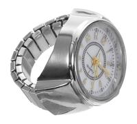 SAFIGLE 1Pc Stylish Silver Ring Watch for Women and Men Mini Quartz Finger Watch with Numbers Fashionable Jewelry Accessory for and Decorations