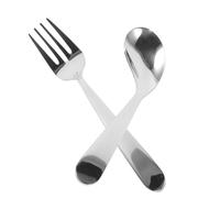 SAFIGLE 1Set Angled Spoon and Fork for Elderly Adaptive Cutlery for Self Feeding Reduces Wrist Stress Tableware for Patients and Seniors Ergonomic Design