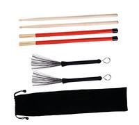 SAFIGLE 1set Bamboo Steel Drum Brush Storage Bag Retractable Wire Brushes for Percussion Instruments for Low Volume Playing and Easy Handling