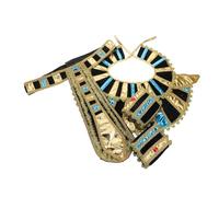 SAFIGLE 1Set Egyptian Pharaoh Costume Accessories Hat Collar Wristbands for Halloween Role Play Cosplay Parties Lightweight Comfortable for Stage Performances