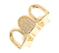 SAFIGLE 1Set Gold Color Hip Hop Style Tooth Gem for Men Women Removable Grill for Easy Cleaning Maintenance Stylish Teeth Decor for Parties Special Occasions