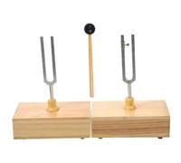 SAFIGLE 1set Metal Tuning Fork with Wood Base for Physics Experiments Acoustic Experiment Tool High- for Teaching and Relaxation