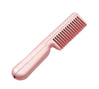 SAFIGLE 1Set Portable USB Hair Straightener Brush Comb Travel Friendly Tool for Quick Heat Up Frizz Styling and Easy Storage for Home the Go Use Pink