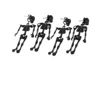 SAFIGLE 2 Pair Black Retro Ear Hoops Halloween Skull Robot Earrings Punk Vintage Style for Men Women Gift