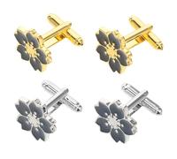 SAFIGLE 2 Pairs Cherry Blossom Suit Cufflinks for Women and Men, Lightweight Alloy Material with Japanese Design Aesthetics, Comfortable and Elegant Accessories for Formal Occasions