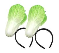 SAFIGLE 2 Pcs Chinese Cabbage Hairband Light Green Party Headwear Makeup Face Wash Headband for Women Men Cosplay Festival Stable Hold Unique Vegetable Design