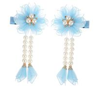 SAFIGLE 2 Pcs Floral Pearl Tassel Hair Accessories for Durable Decorative Headdress for Parties Weddings and Cosplay Events