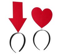 SAFIGLE 2 Pcs Valentine S Day Heart Designed Headbands for Women and Flexible Soft Fabric Arrow and Heart Hairbands Comfortable Non-woven Material Keeps Hair Neat for Parties and Everyday
