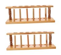 SAFIGLE 2 Pcs Wood Test Tube Rack Lightweight Laboratory Shelf Holder for Science Labs and Schools Organizing Cylindrical Items