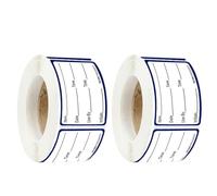 SAFIGLE 2 Rolls Kitchen Writable Food Date Sticker 300 Stickers/roll Paper Labels Record Food Storage Dates Easy to Stick and Peel for Refrigerator and Freezer Use Snow Nougat