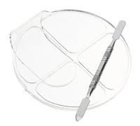 SAFIGLE 2 Sets Acrylic Cosmetic Color Mixing Plates with Spatula for Women Makeup Tools Smooth Flat Foundation Mixing Tray for Nail Polish Pigments and Beauty Products