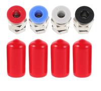 SAFIGLE 2 Sets D Printer PTFE Tube Connector 4x2.5mm with Pc4-m6 Pneumatic Fitting for Filament Dryer and Extruder Adapter, Moisture Resistant Plastic and Metal Feed Tube Connector for 3D