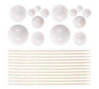SAFIGLE 2 Sets Foam Balls Planets for School Project with 7 Sizes and 5 Bamboo Poles Each, Solar System Craft Kit, for Hands-on Learning in Science Classrooms and Educational