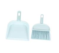 SAFIGLE 2 Sets Mini Broom Dustpan Hamsters Reptiles Durable Cleaning Tools with Thick Brush Handle for Easy Storage for Pet House Maintenance Blue