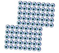 SAFIGLE 200pcs Blue Round Flat Back Evil Eye Resin Beads 6x6mm for DIY Jewelry Making, Doll Materials, and Bead Crafting Embellishments