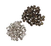 SAFIGLE 200Pcs Leather Rivets Four Jaw Round Decorative Nailheads for DIY Crafts Clothing and Shoes High Strength Studs and Antique Easy to Use for Accessories