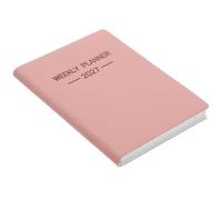 SAFIGLE 2027 Small Calendar Planner Pink A7 Weekly Organizer with Monthly Planning and Ink Bleeding Prevention, Portable Paper and Pu Cover for Office and College Use