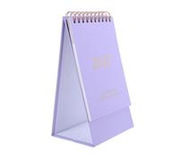 SAFIGLE 2027 Small Desktop Calendar with Spiral Binding and Stand up Design, Mini Ring Bound Desk Calendar for Office and Home Use, Space-saving Purple Monthly Planner with Smooth Page