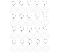 SAFIGLE 20pcs Blank Acrylic Keyring Photo Frame Keychains for DIY Crafting Double-Sided Key Decor Split Ring Creative Key Pendant for Family and Friends