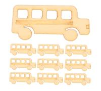 SAFIGLE 20pcs Bus Shape Wooden Slices for Crafts Smooth Surface Lightweight DIY Art Material for Creative Painting and Decoration Projects