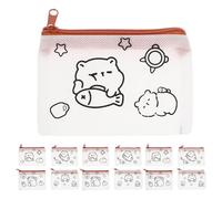 SAFIGLE 20pcs Children DIY Coin Wallet: Non-Woven Graffiti Art Purse for Girls - Small Money Pouch Bag for Birthday Craft
