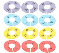 SAFIGLE 20pcs Clothing Size Dividers for Closet, Plastic round Wardrobe Organizers in S Light Blue, M Gray, L Red, Xl Yellow, Clothes Rack Separators for Hanging and Closet Storage