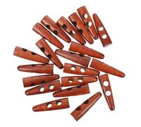 SAFIGLE 20pcs Coat Sewing Button Wooden Toggle Buttons for Jackets and Backpacks Brown 5cm Easy to Sew DIY Clothing Vintage