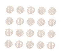 SAFIGLE 20pcs Cotton Crochet Flower Appliques Small Handmade Doilies for Sewing Crafts Quilting Scrapbook Embellishments DIY Decorations for Bags Clothes and