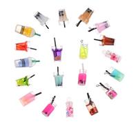 SAFIGLE 20pcs Mini Simulated Milk Tea Cup Resin Charms DIY Craft Accessories Vivid Colors Dollhouse Decor for Jewelry Making and Miniature Food Drink