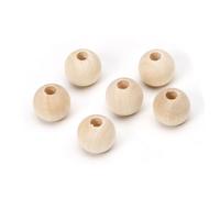 SAFIGLE 20pcs Natural Wooden Round Beads Light Yellow DIY Jewelry Making Accessories for Bracelets Pendants Home Craft Supplies